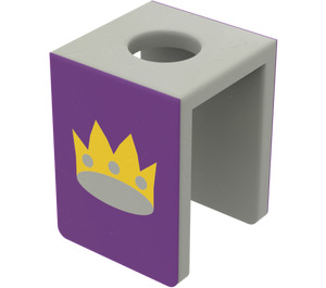 LEGO Light Gray Minifig Vest with Crown on Dark Purple Background Sticker (3840)