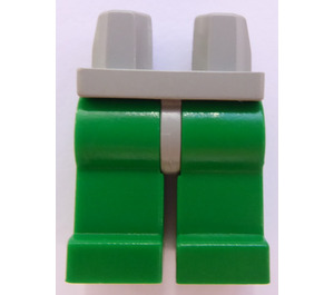 LEGO Hellgrau Minifigure Hüften mit Green Beine (30464 / 73200)
