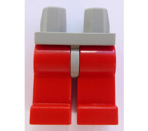 LEGO Gris clair Minifigure Les hanches avec rouge Jambes (73200 / 88584)