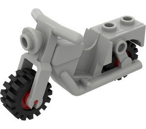 LEGO Hellgrau Motorrad Old Style mit rot Räder