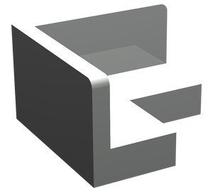 LEGO Light Gray Panel 1 x 2 x 2 Corner with Rounded Corners (31959 / 91501)