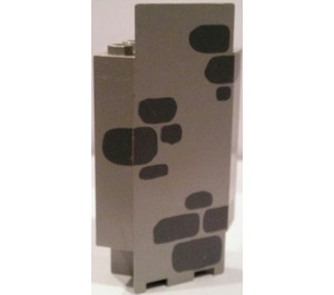 LEGO Light Gray Panel 3 x 3 x 6 Corner Wall with Dark Gray Stones with Bottom Indentations (48638 / 80583)