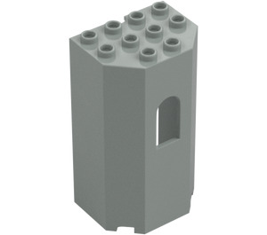 LEGO Light Gray Panel 3 x 4 x 6 Turret Wall with Window (30246)