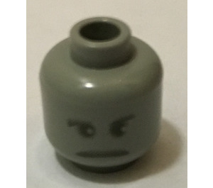 LEGO Light Gray Peeves Head (Safety Stud) (3626)