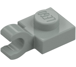 LEGO Grigio chiaro Piastra 1 x 1 con Clip orizzontale (Clip frontale piatta) (6019)