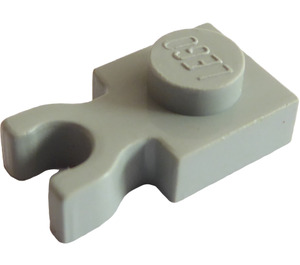 LEGO Gris clair assiette 1 x 1 avec Verticale Agrafe (Clip en U épais) (4085 / 60897)