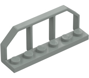 LEGO Lysegrå Plade 1 x 6 med Tog Vogn Railings (6583 / 58494)