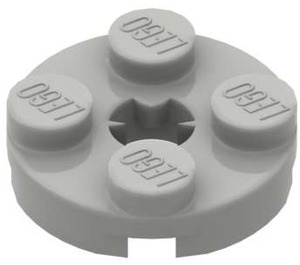LEGO Light Gray Plate 2 x 2 Round with Axle Hole (with 'X' Axle Hole) (4032)