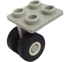 LEGO Gris clair assiette 2 x 2 Mince avec Deux Espacer Navette roues attached to Solide Pins