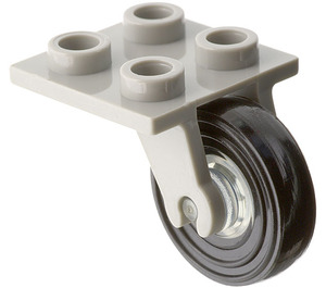 LEGO Light Gray Plate 2 x 2 with Wheel Holder and Transparent Wheel