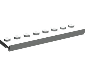 LEGO Light Gray Plate 2 x 8 with Door Rail (30586)