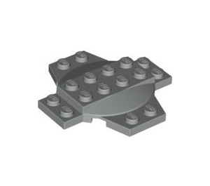 LEGO Light Gray Plate 6 x 6 x 0.667 Cross with Dome (30303)