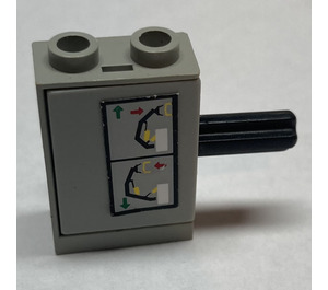 LEGO Hellgrau Pneumatic Two-Way Valve mit Arm Hebel Control Aufkleber (4694)