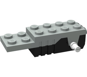 LEGO Light Gray Pullback Motor 6 x 2 x 1.3 with White Shafts and Black Base (42288 / 42853)