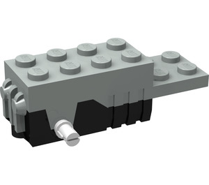 LEGO Světle šedá Pullback Motor 6 x 2 x 1.6 s Bílá Shafts a Černá Základna (42289)