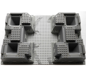 LEGO Light Gray Raised Baseplate 32 x 48 x 6 with Four Corner Holes with Dark Gray Rocks Pattern (30271)