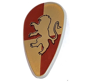 LEGO Light Gray Shield - Long with Golden Lion Pattern (Gryffindor) (41364 / 49930)