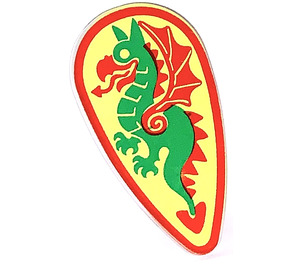 LEGO Light Gray Shield - Long with Green Dragon (2586 / 81929)