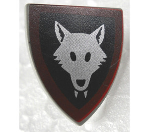 LEGO Light Gray Shield - Triangular with Wolfpack (Brown Border) (3846)