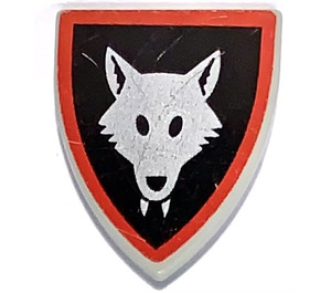 LEGO Light Gray Shield - Triangular with Wolfpack Pattern (Undetermined Border) (3846)