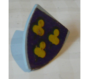 LEGO Light Gray Shield - Triangular with Yellow People Sticker on Purple Background (3846)