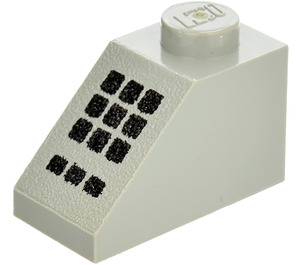 LEGO Light Gray Slope 1 x 2 (45°) with 9 + 3 Black Buttons (3040 / 80614)