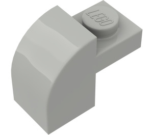 LEGO Light Gray Slope 1 x 2 x 1.3 Curved with Plate (6091 / 32807)