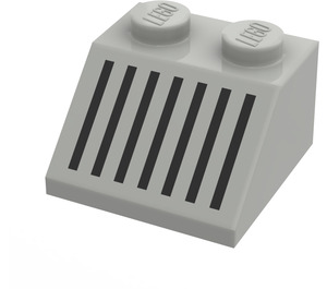 LEGO Light Gray Slope 2 x 2 (45°) with Black Grille (60186 / 69607)