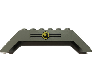 LEGO Light Gray Slope 2 x 2 x 10 (45°) Double with Black Lines and Wrench (30180)