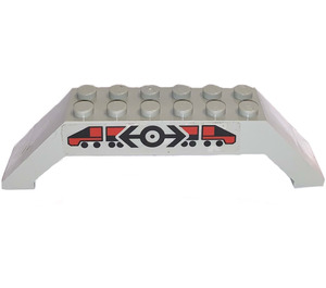 LEGO Light Gray Slope 2 x 2 x 10 (45°) Double with Black Train Logo and Train Sticker (30180)