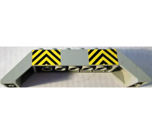 LEGO Light Gray Slope 2 x 2 x 10 (45°) Double with Yellow and Black Danger Stripes (30180 / 83043)