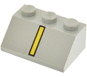 LEGO Gris clair Pente 2 x 3 (45°) avec Noir et Jaune Verticale Line (3038)