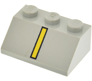 LEGO Gris claro Con pendiente 2 x 3 (45°) con Negro y Amarillo Vertical Line (3038 / 44559)