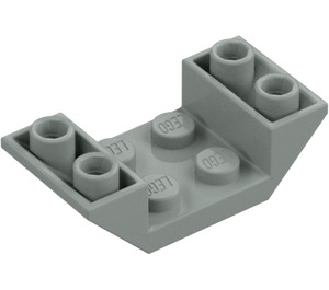 LEGO Lichtgrijs Helling 2 x 4 (45°) Dubbele Omgekeerd met Open Midden (4871)