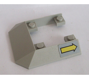 LEGO Light Gray Slope 6 x 6 with Cutout with Yellow Arrow (Both Sides) Sticker (2876)