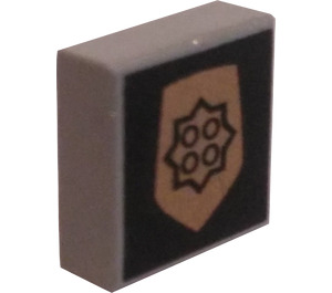 LEGO Light Gray Tile 1 x 1 with Police Badge with Groove (46092)