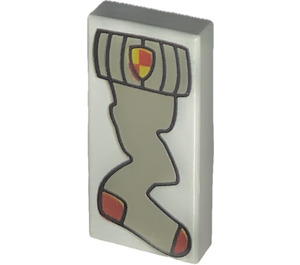 LEGO Light Gray Tile 1 x 2 with Sock with Groove (43756)