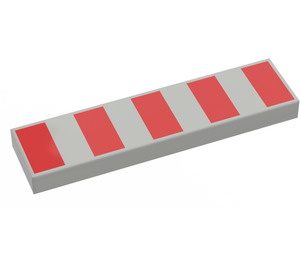 LEGO Grigio chiaro Piastrella 1 x 4 con 5 Rosso Strisce (48135 / 83710)