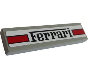 LEGO Light Gray Tile 1 x 4 with "Ferrari" Sticker (2431)