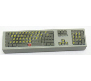LEGO Light Gray Tile 1 x 4 with Keyboard (2431)