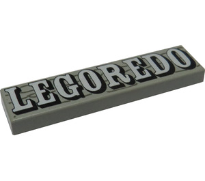 LEGO Light Gray Tile 1 x 4 with LEGOREDO (2431)