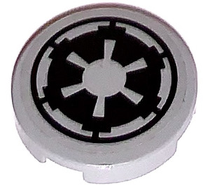 LEGO Light Gray Tile 2 x 2 Round with Imperial Insignia Sticker with "X" Bottom (4150)