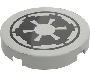 LEGO Gris claro Plana 2 x 2 Circular con Imperial con parte inferior "X" (4150 / 50058)