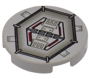 LEGO Light Gray Tile 2 x 2 Round with Millennium Falcon Airlock Hatch with "X" Bottom (4150)