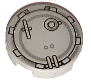 LEGO Light Gray Tile 2 x 2 Round with Round Hatch with "X" Bottom (4150)