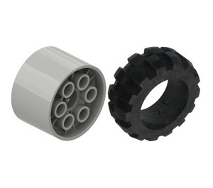 LEGO Light Gray Tire 49.6 x 20 Thick Rubber (Balloon 20 x 30) with Technic Hub Ø30.4 X 20