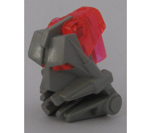 LEGO Lichtgrijs Toa Head with Transparent Dark Pink Toa Eyes/Brain Stalk