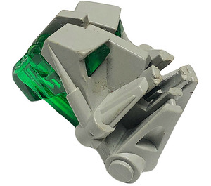 LEGO Light Gray Toa Head with Transparent Green Toa Eyes/Brain Stalk