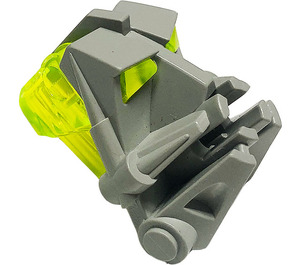 LEGO Light Gray Toa Head with Transparent Neon Green Toa Eyes/Brain Stalk