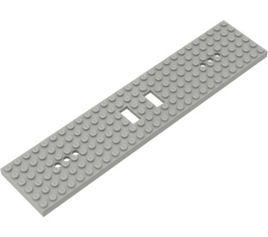 LEGO Light Gray Train Base 6 x 28 with 2 Rectangular Cutouts and 3 Round Holes Each End (4093)